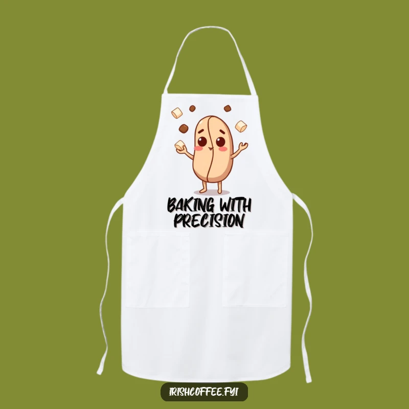 Funny Coffee Bean Apron: Curious Character Juggles Sugar Cubes, Kitchen Funny Gift!
