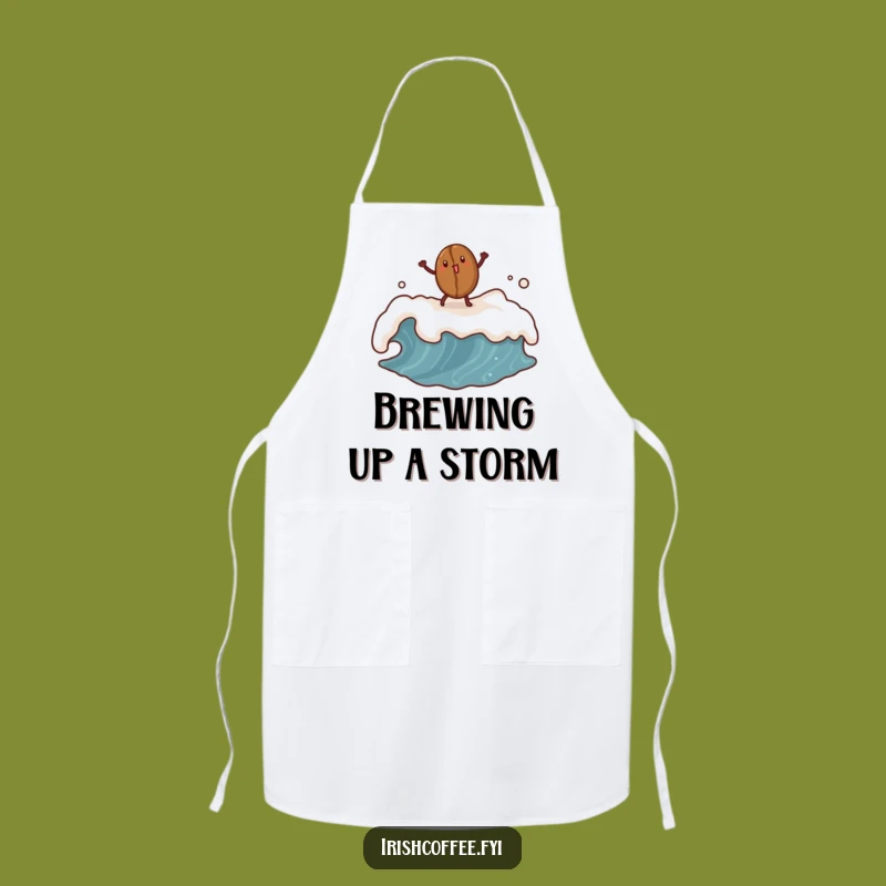 Funny Coffee Bean Wave Apron: Brew with Joy, A Humorous Kitchen Gift
