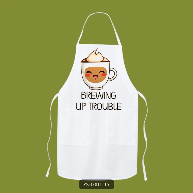Funny Apron: Winking Coffee Cup, Your Cheerful Kitchen Companion for Cooking Fun