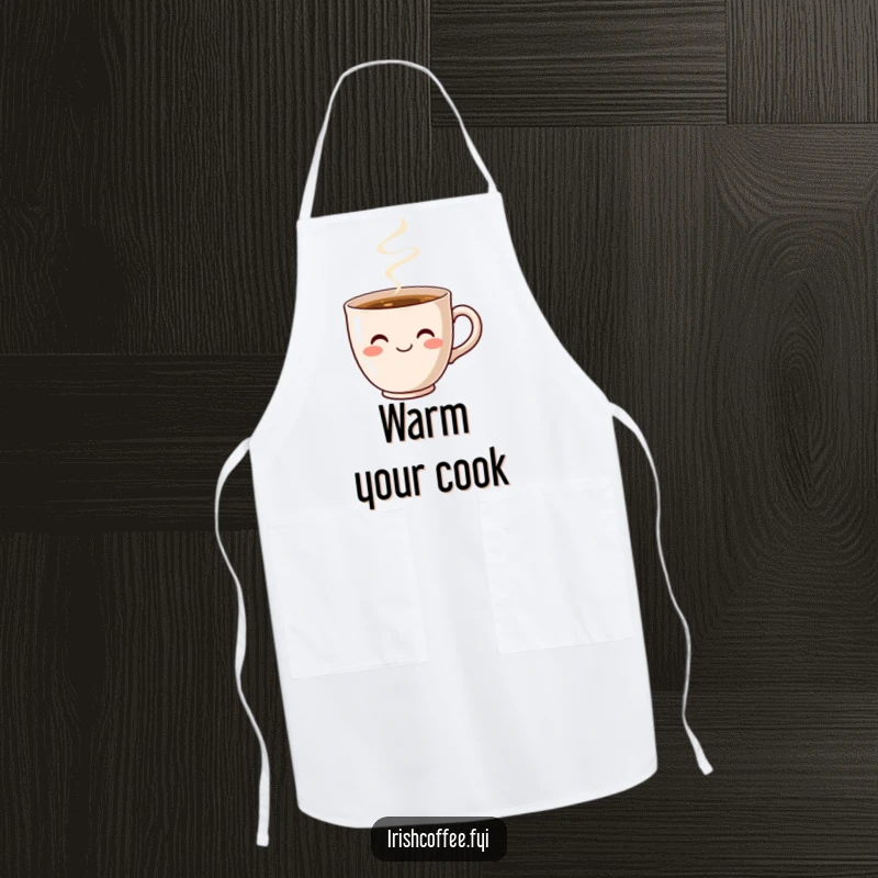 Funny Coffee Cup Smile Apron: A cute, smiling coffee cup steams, bringing warmth and humor to the kitchen.