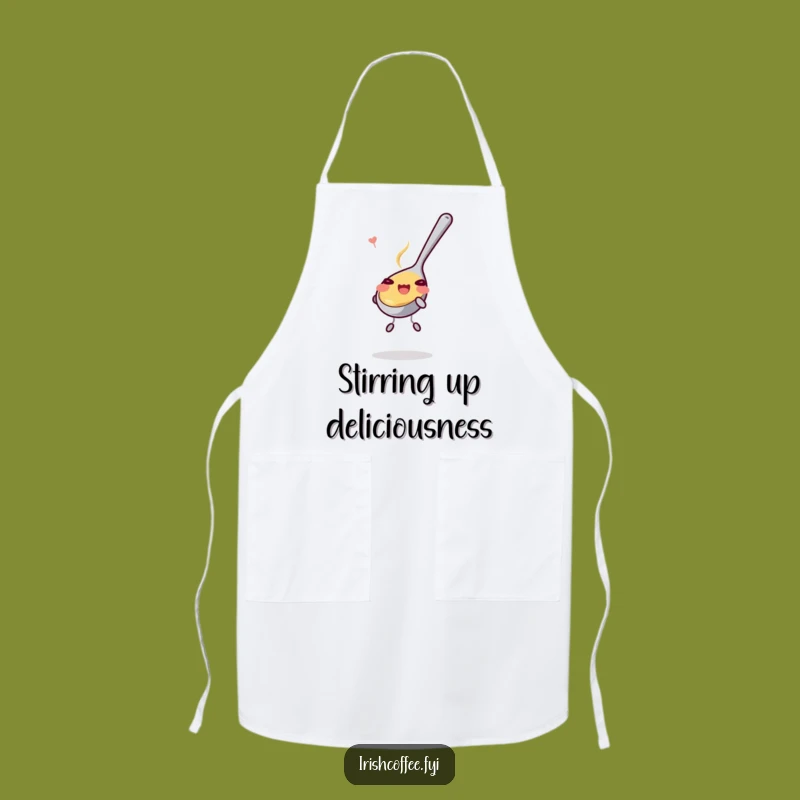 Funny Happy Teaspoon Stirring Playfully Apron: Cook Up Some Fun!