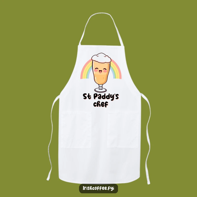 Funny Rainbow Irish Coffee Apron - Giggling Glass Kitchen Wear, Perfect Funny Gift for Cooks