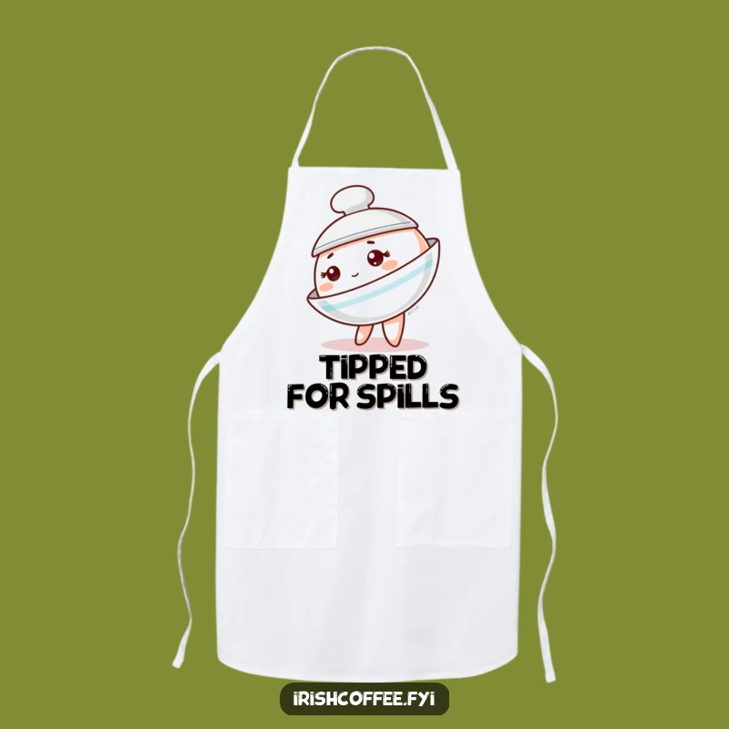 Funny Saucer Tipping Apron: Kitchen Tableware Character Wear, Ideal Funny Gift!