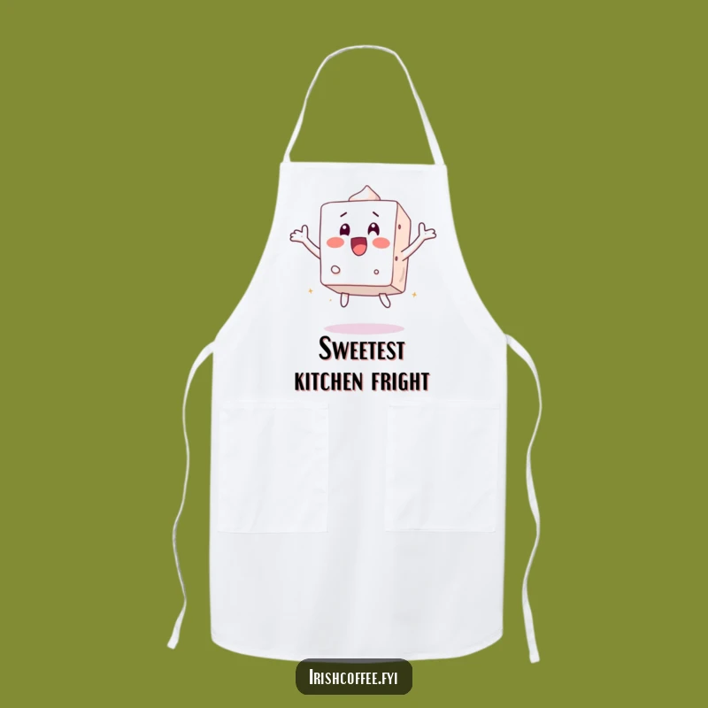 Funny Surprised Sugar Cube Jumps Apron - Sweet Kitchen Surprise!