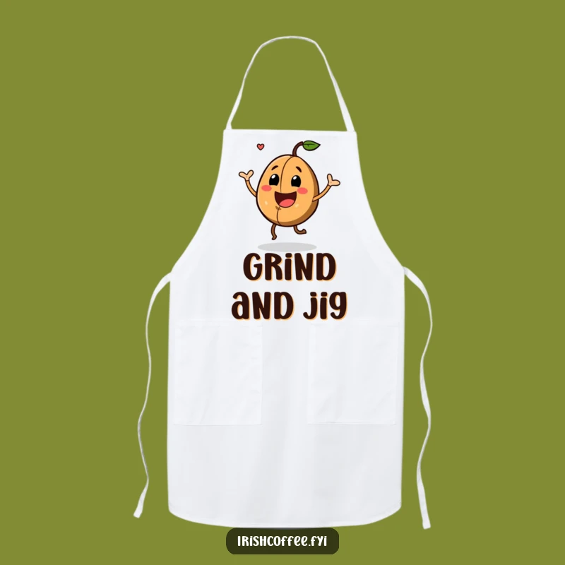 Funny Dancing Coffee Bean Apron: Cook with Joyful Energy and a Happy Grin