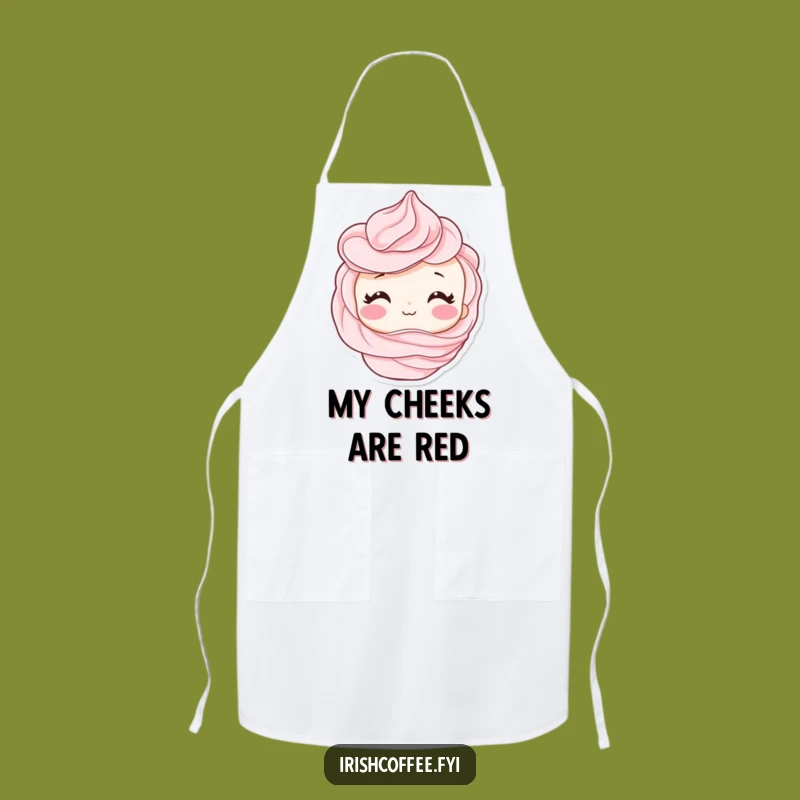Funny Shy Whipped Cream Swirl Blush Apron - Sweet Kitchen Humor Gift!