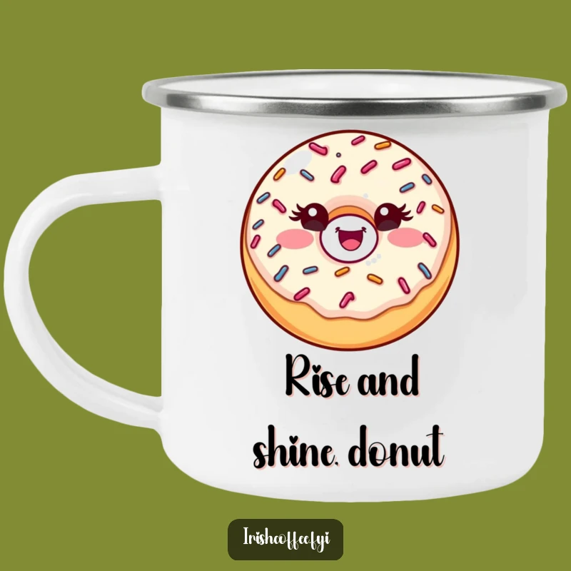 Funny Donut Wink Camping Mug: Trail Treats & Smiles, A Humorous Outdoor Gift