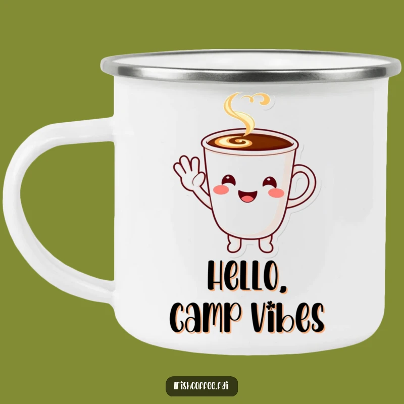 Funny Coffee Wave Camping Mug - Your Cheerful Outdoor Greeting