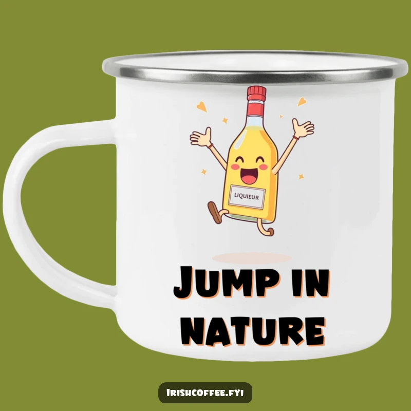 Funny Liqueur Bottle Camping Mug - Celebrate Outdoors - Perfect Funny Gift