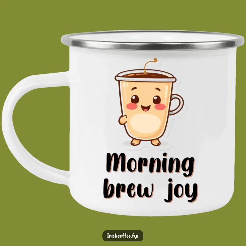 Funny Happy Coffee Camping Mug - Your Cheerful Companion Outdoors