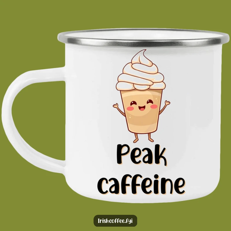 Funny Coffee Dance Camping Mug - Enamel Whipped Cream Mug, Perfect Funny Gift for Campers