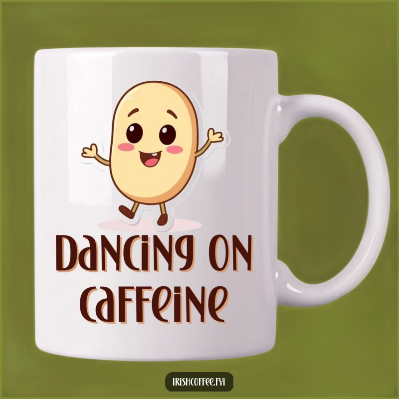 Funny Coffee Bean Mug - Jolly Tap Dancing Character, Perfect Gift for Coffee Lovers