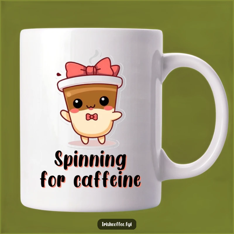 Funny Spinning Coffee Mug, Hilarious Character Gift for Coffee Lovers Who Spin
