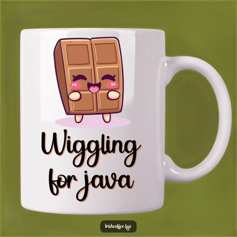 Funny Chocolate Mug - Winking Wiggle Design, A Humorous Treat Gift
