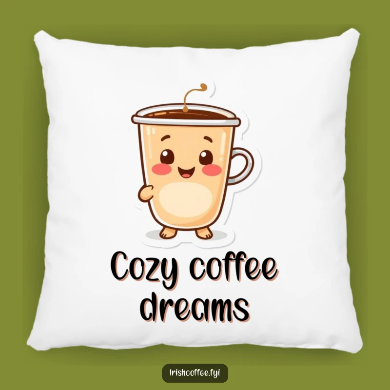 Funny Happy Coffee Pillow - Cuddle Up with Morning Cheer