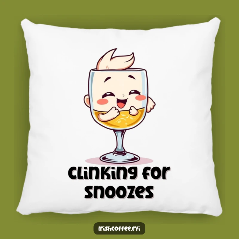 Cozy Funny Giggling Whiskey Glass Clinking Pillow: Snuggle With Spirit!