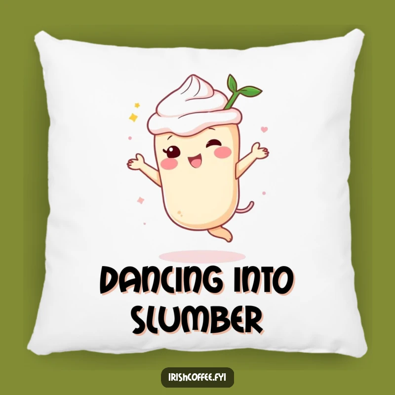 Funny Cream Liqueur Dancing Pillow: Cozy Spirit Character Cushion, Perfect Funny Gift!