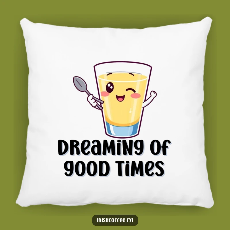 Funny Pillow: Giggling Shot Glass Wink, Cozy Comfort with Hilarious Party Vibes