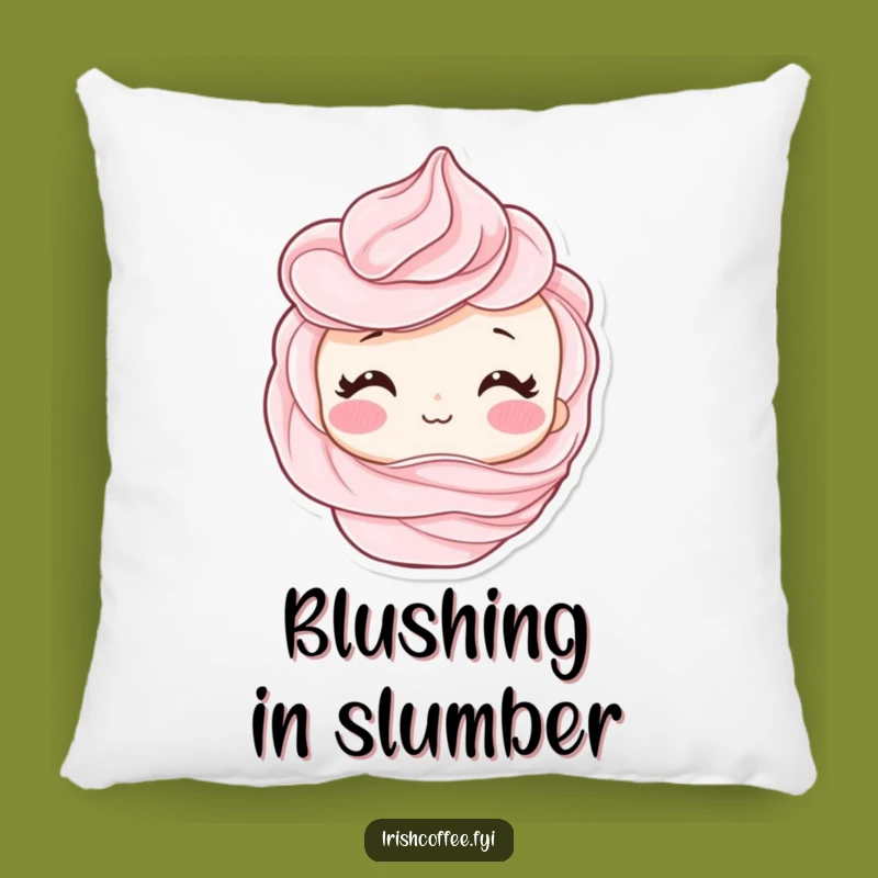 Funny Shy Whipped Cream Swirl Blush Pillow - Cozy Sweetness Gift!