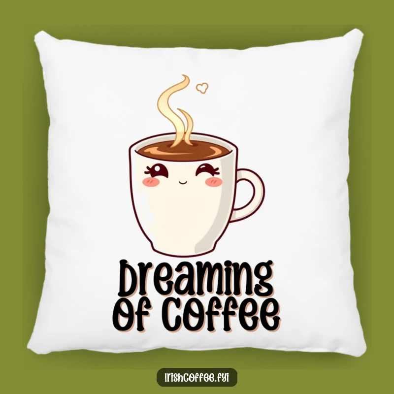 Funny Winking Coffee Mug Pillow - Cozy Comfort with a Caffeine Kick