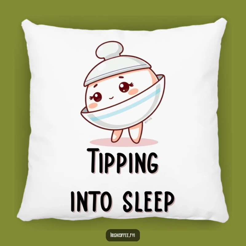 Funny Saucer Tipping Pillow: Cozy Tableware Character Cushion, Perfect Funny Gift!