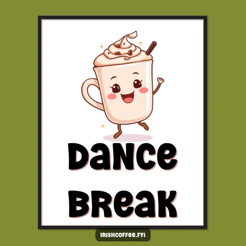 Funny Hot Chocolate Dance Digital Print: Instant Cozy Joy for Walls, Gift