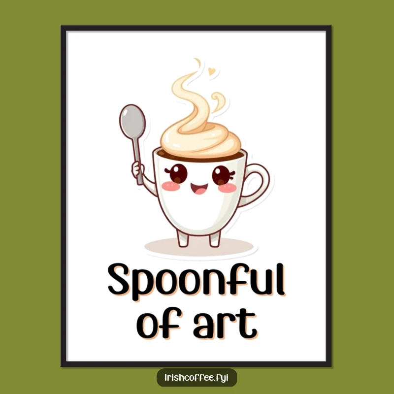 Funny Coffee Cup Character Digital Art a Cheerful Printable Gift