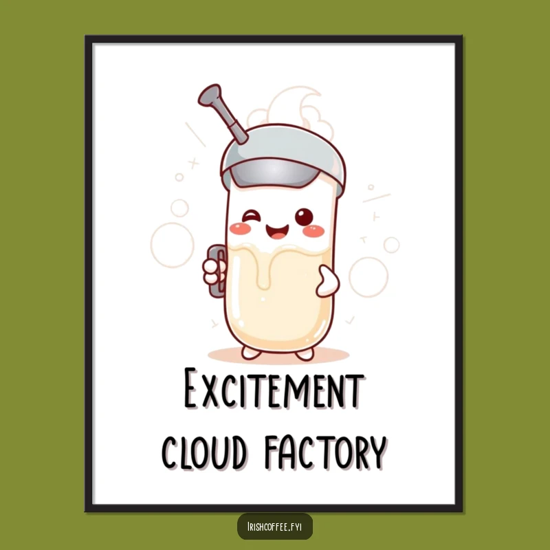 Funny Frother Digital Art: Bubbly Decor Download, Perfect Humorous Gift