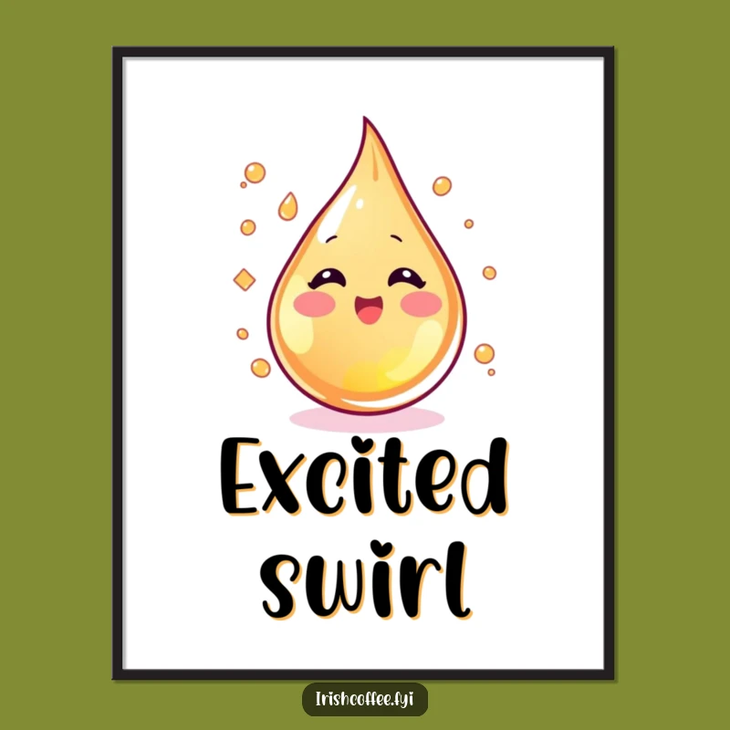 Funny Whiskey Digital Print - Instant Humor with This Blushing Droplet Design