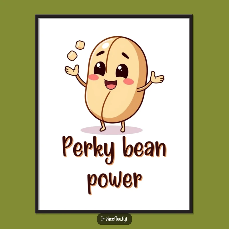 Funny Coffee Bean Art Print: Instant Caffeinated Cheer for Your Walls