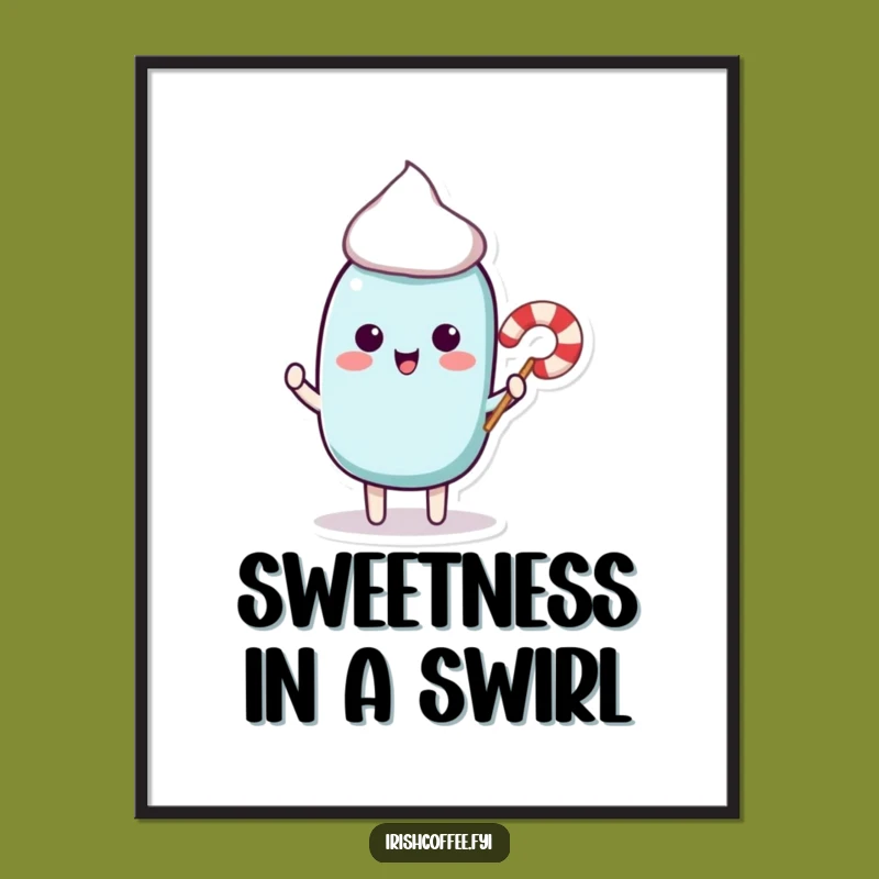 Funny Stir Stick Digital Art - Playful Candy Cane, Instant Sweet Gift