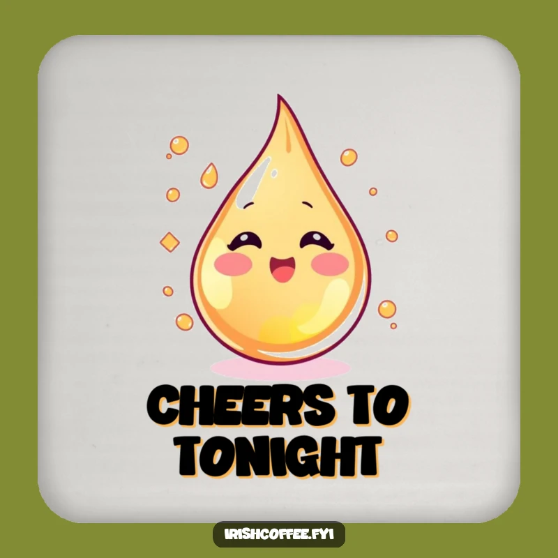 Funny Whiskey Coaster - Protect Surfaces with Humorous Droplet Art