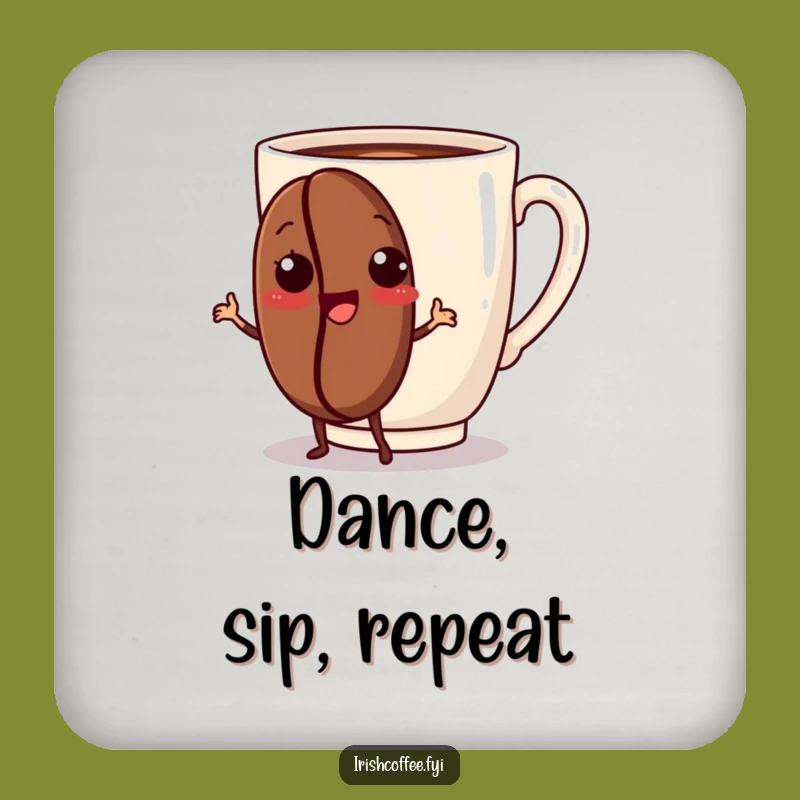 Funny Dancing Coffee Bean Coaster - Protect Surfaces with Fun, Great Funny Gift
