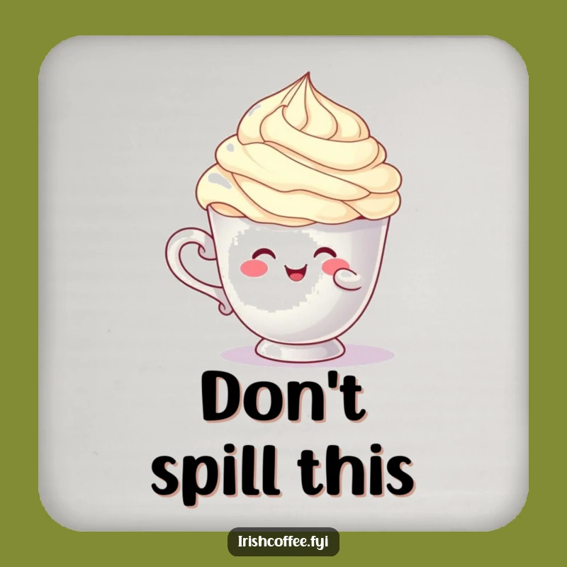 Funny Balancing Cup Character Coaster: Cream Swirl Humorous Gift