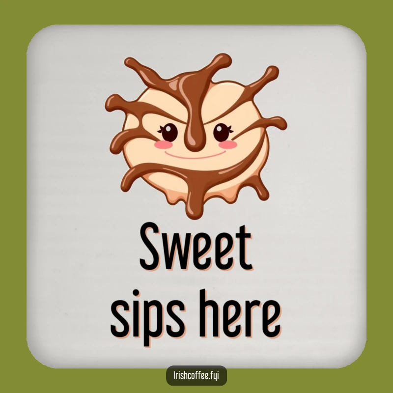 Funny Chocolate Drizzle Coaster - Add Sweet Humor to Your Table