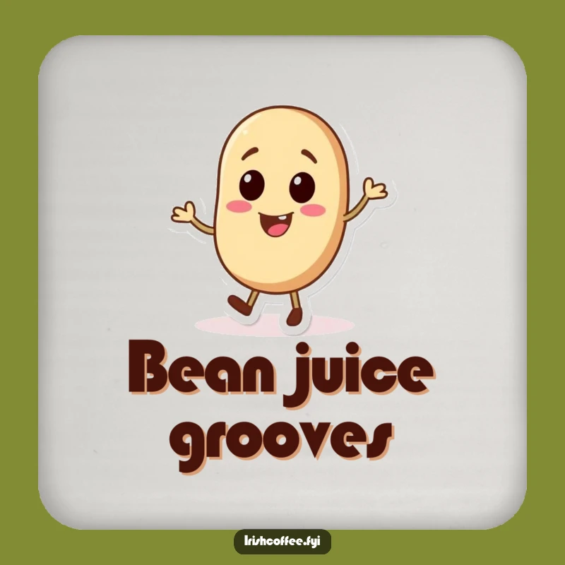 Funny Coffee Bean Coaster Set - Jolly Tap Dancer, Bar Gift