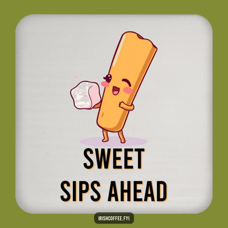 Funny Drink Coasters: Cinnamon Winking Sugar Balance, Protect Surfaces with Spice