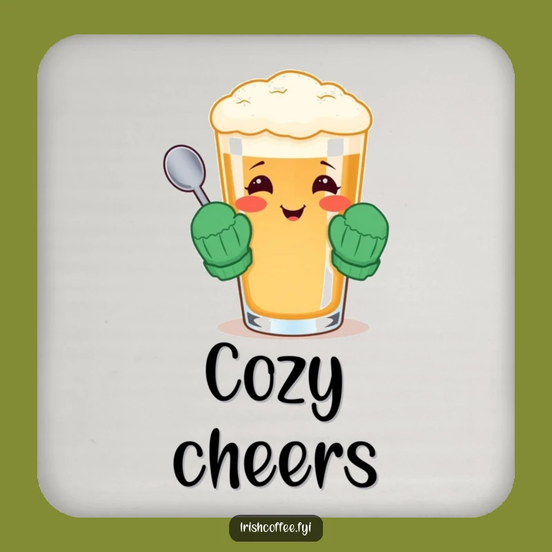 Funny Irish Coffee Coaster - Protect Surfaces With Warmth - Perfect Funny Gift