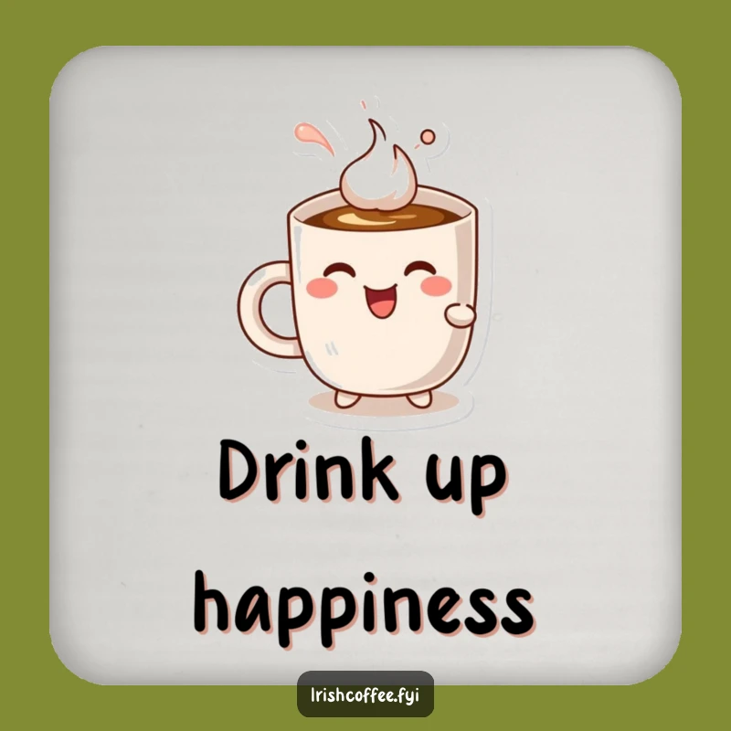 Funny Mug Sips Coffee Coaster - Protect Surfaces with Coffee Delight