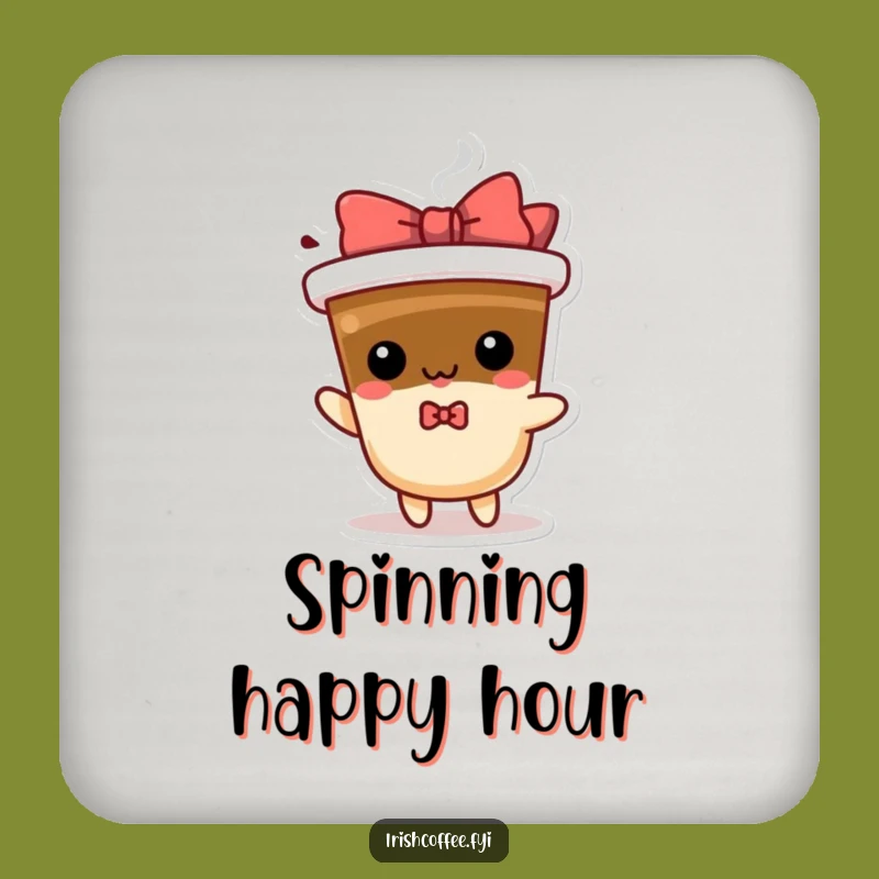 Funny Spinning Coffee Drink Coaster, Hilarious Character Decor for Table Protection