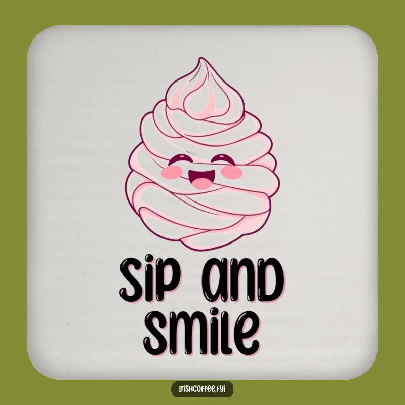 Funny Whipped Cream Coaster - Protect Surfaces with Humorous Swirl Art