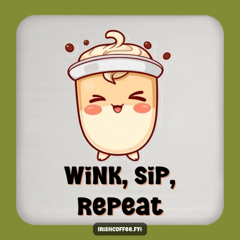 Funny Winking Coffee Coaster: Protect Surfaces with Playful Charm