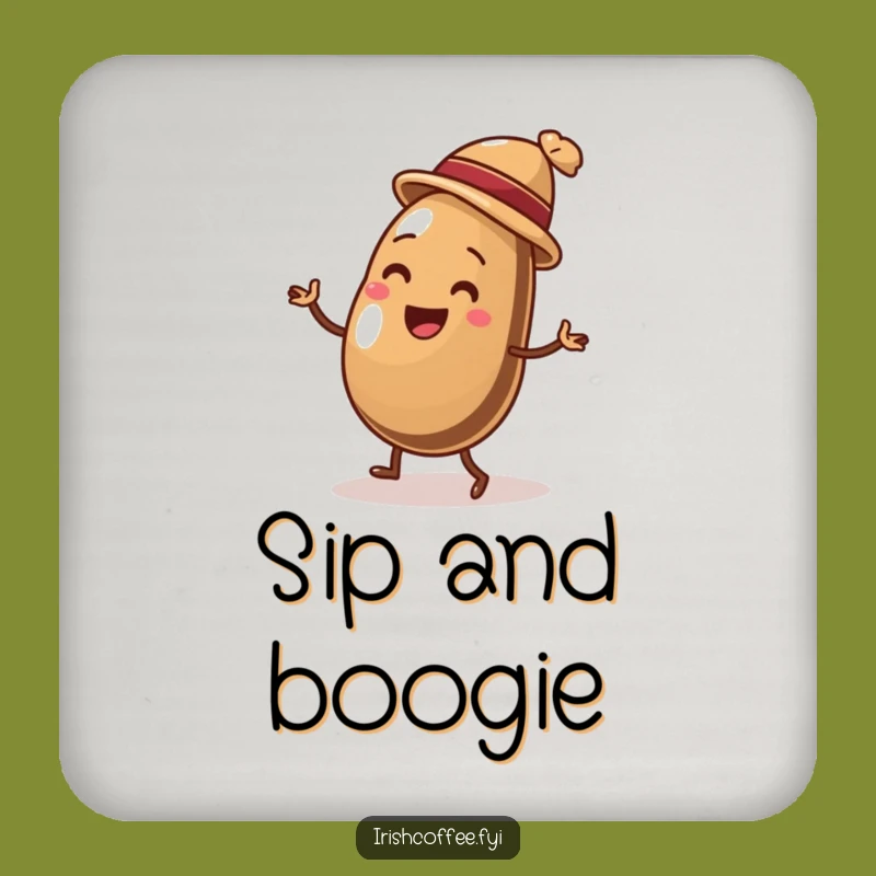 Funny Coffee Bean Jig Drink Coasters: Protect Surfaces with a Dancing Bean, Set of Funny Gifts