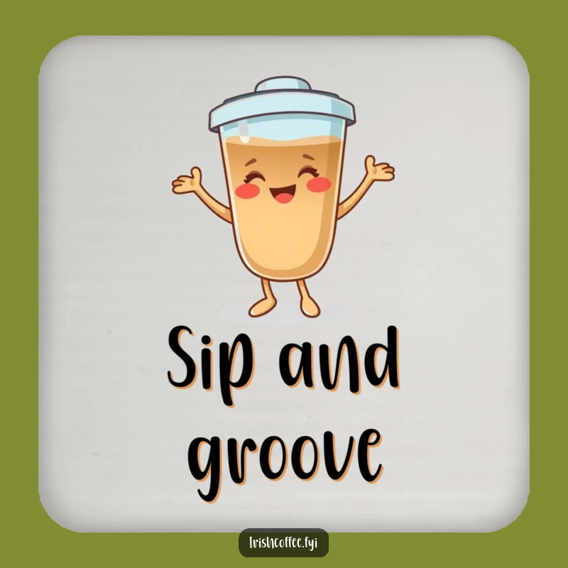 Funny Coffee Dance Coaster: Protect Surfaces with Spirited Moves