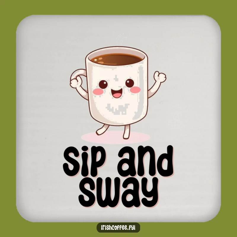 Funny Coffee Coaster: Dancing Cheerful Drink Protector Gift