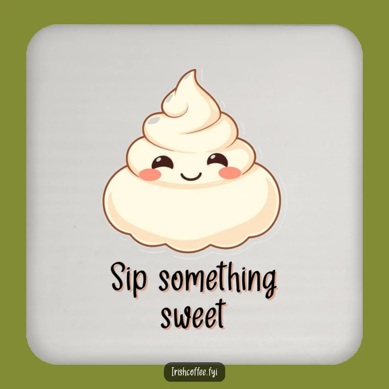 Funny Smiling Cream Coaster - Add Sweet Humor to Your Table