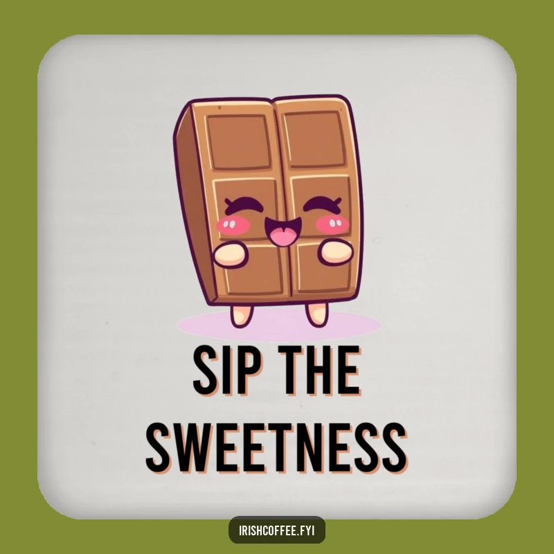 Funny Chocolate Coaster - Protect Surfaces with Humorous Wiggle Art