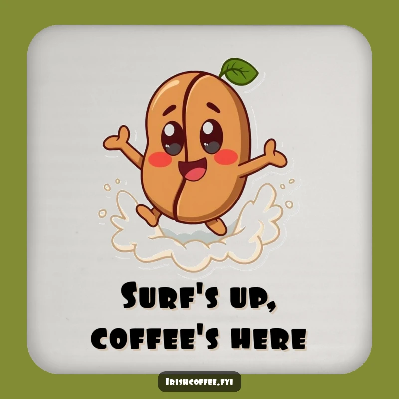 Funny Coffee Bean Coaster - Joyful Protection for Your Mug