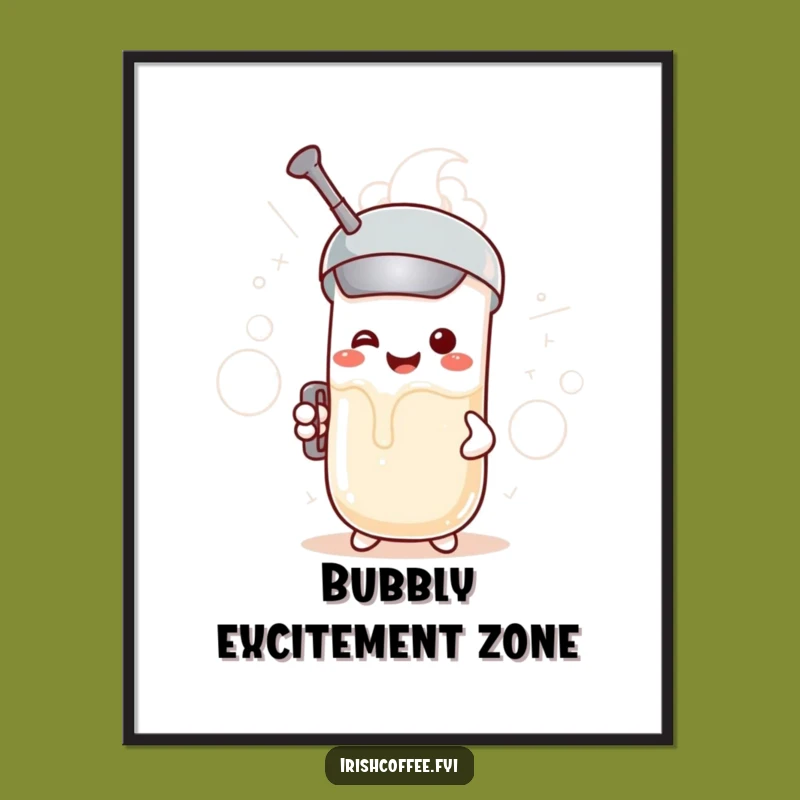 Funny Milk Frother Poster: Bubbly Art Print, Perfect Humorous Wall Decor Gift