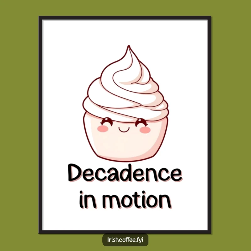 Funny Whipped Cream Wink Poster: Adorable Wall Art for a Delightful Touch!